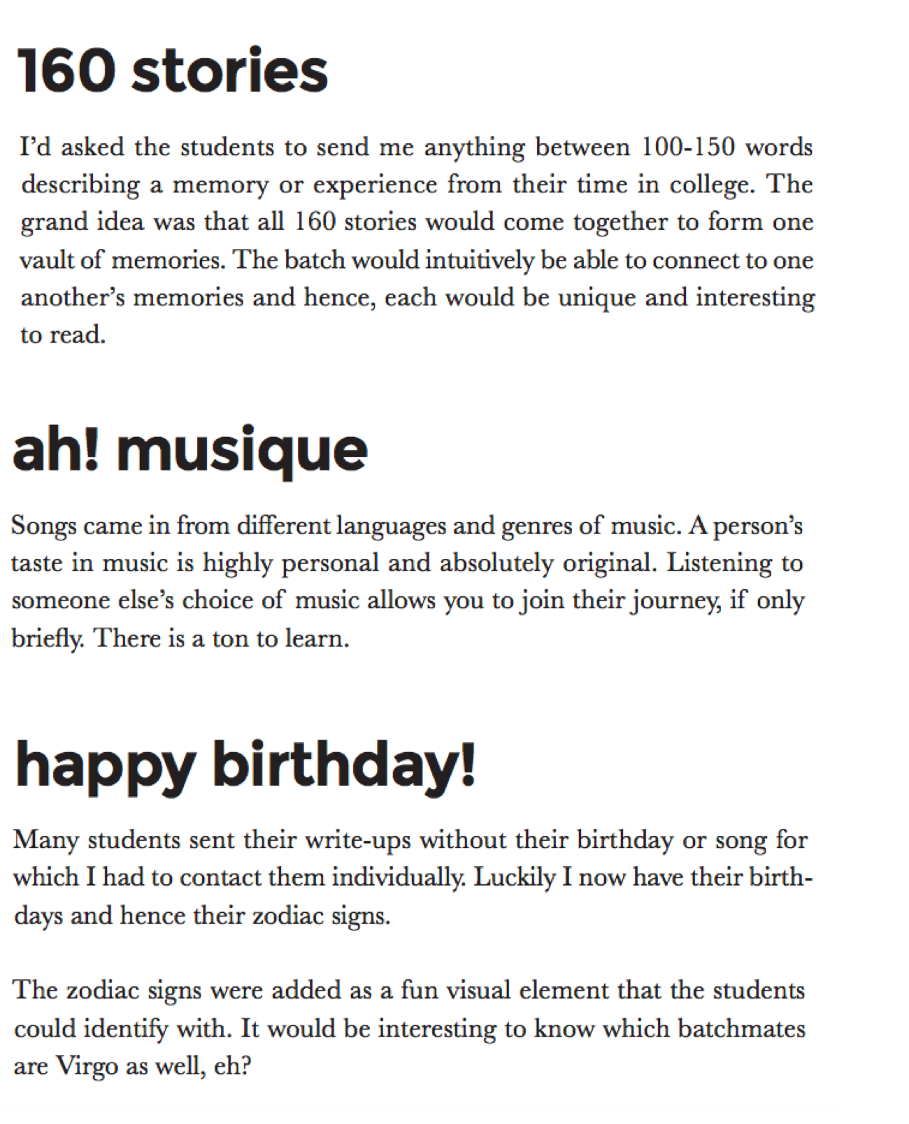 3 profile sections